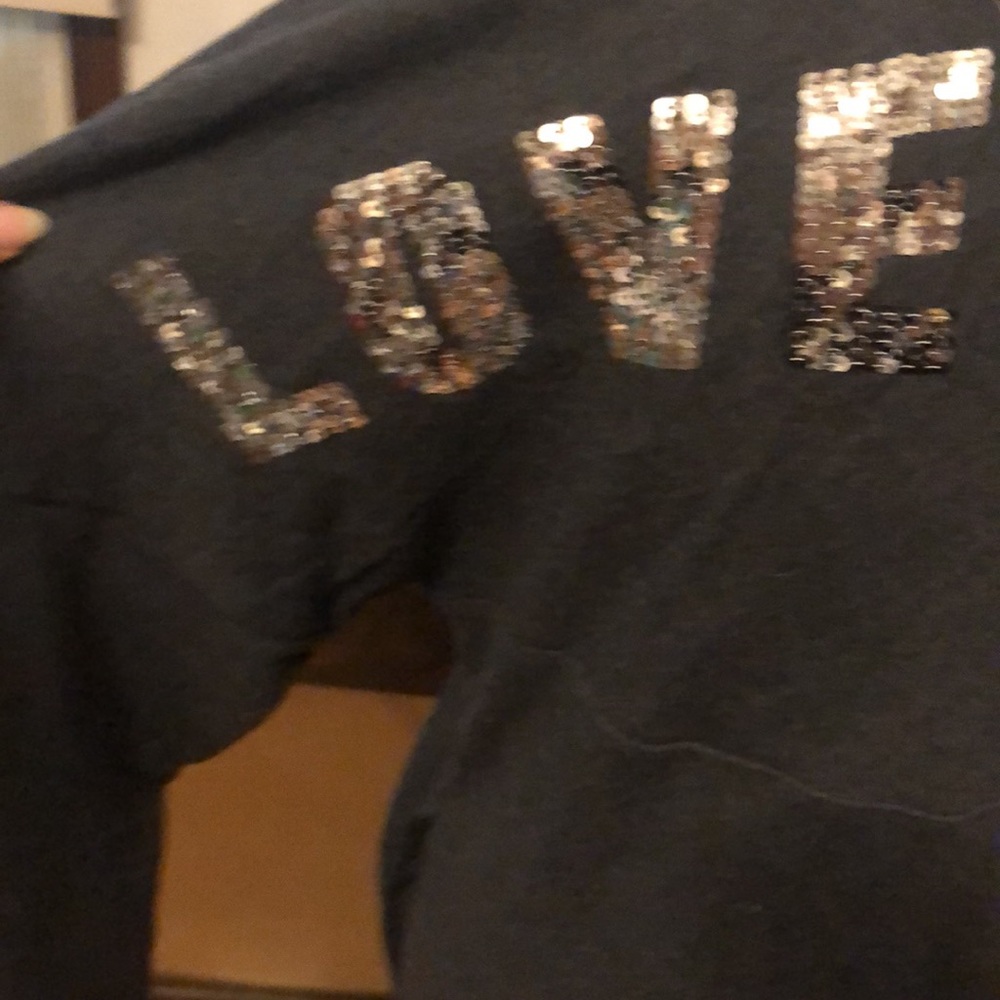 Pink Victoria’s Secret pullover sweatshirt with buttons and sequins - Picture 7 of 9